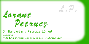 lorant petrucz business card