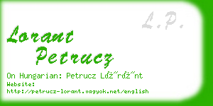 lorant petrucz business card